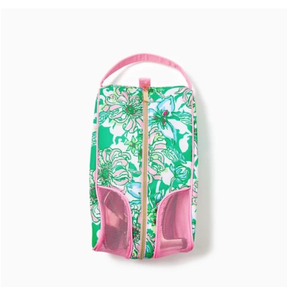 Lilly Pulitzer Shoe Bag 
in ‘Spearmint Blossom Views’ Print NWOT